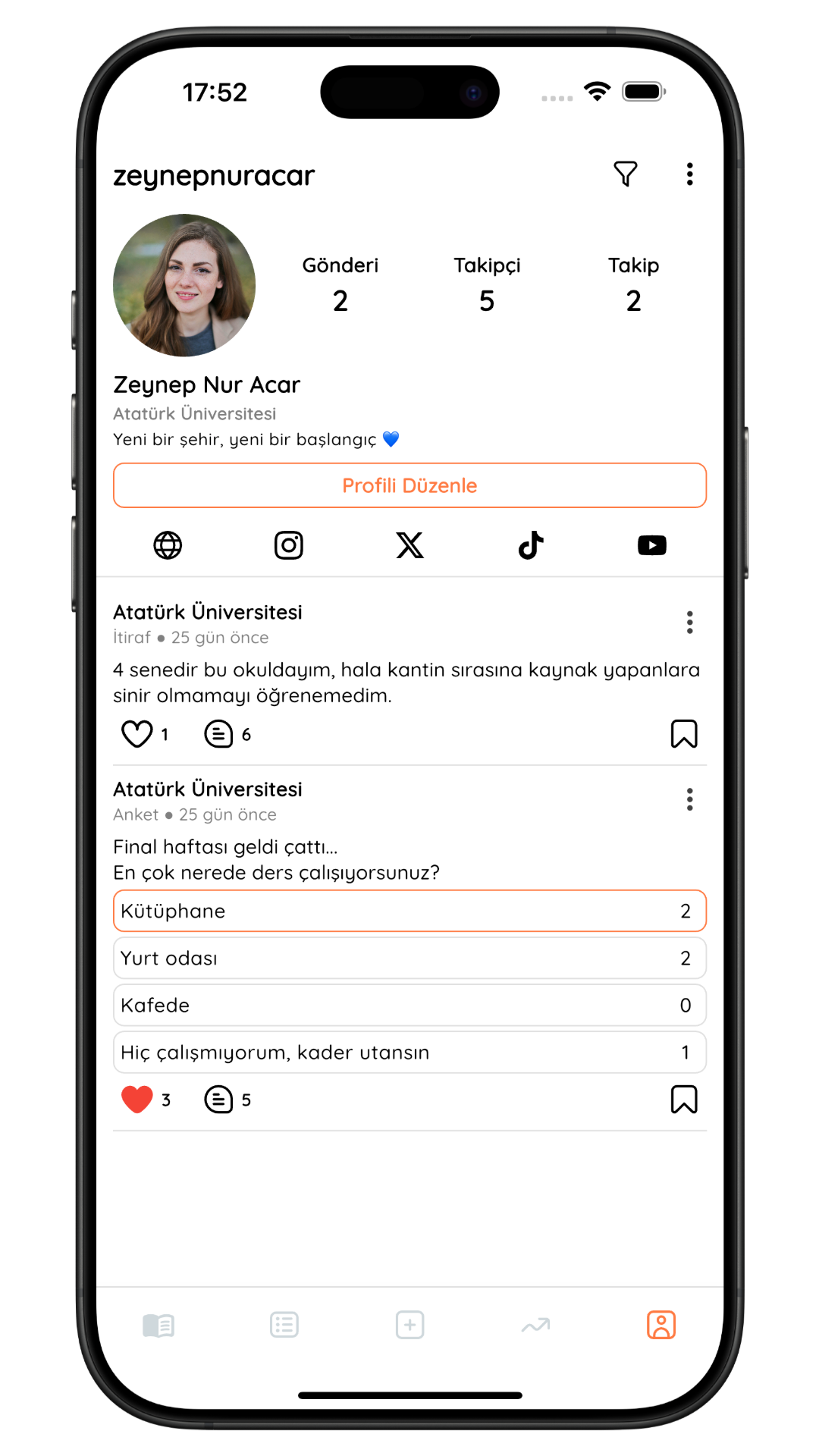 Profilinle kampüsün parçası ol